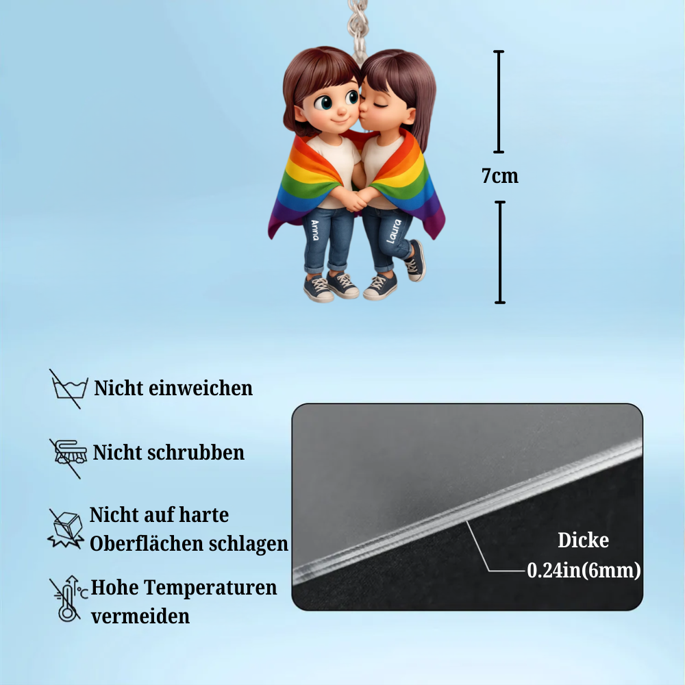 LGBT Paare-Personalisierter Acryl-Schlüsselanhänger
