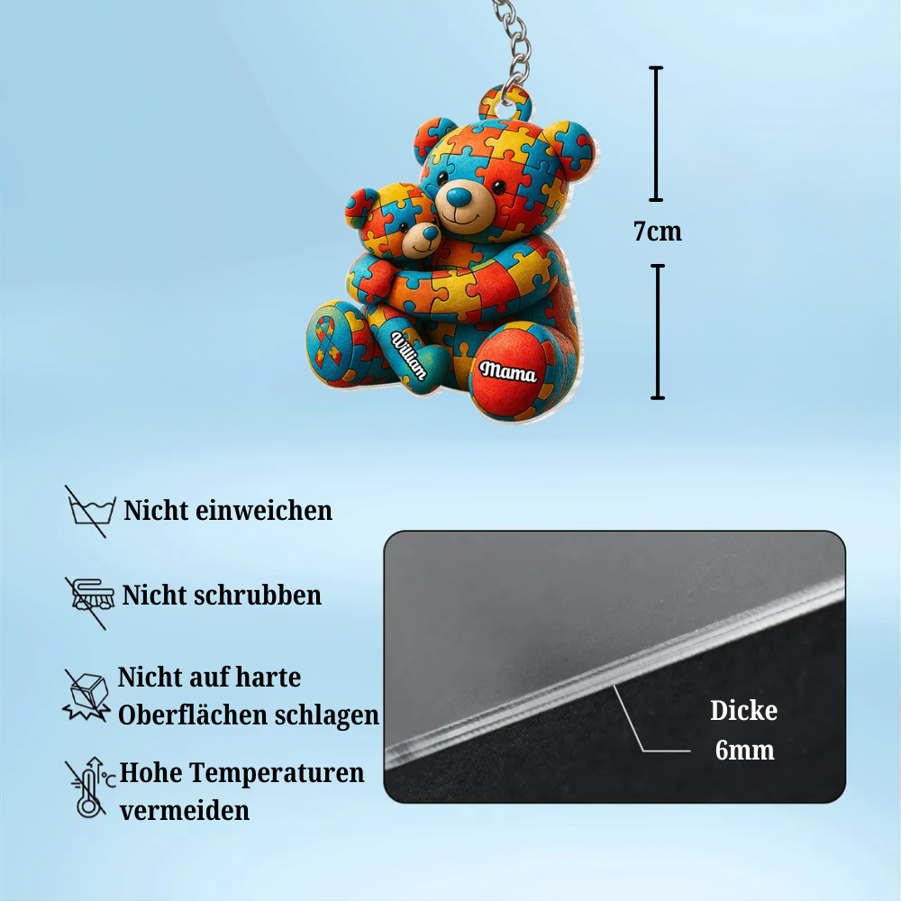 Bärenmama und Kind- Acrylschlüsselanhänger mit Namen