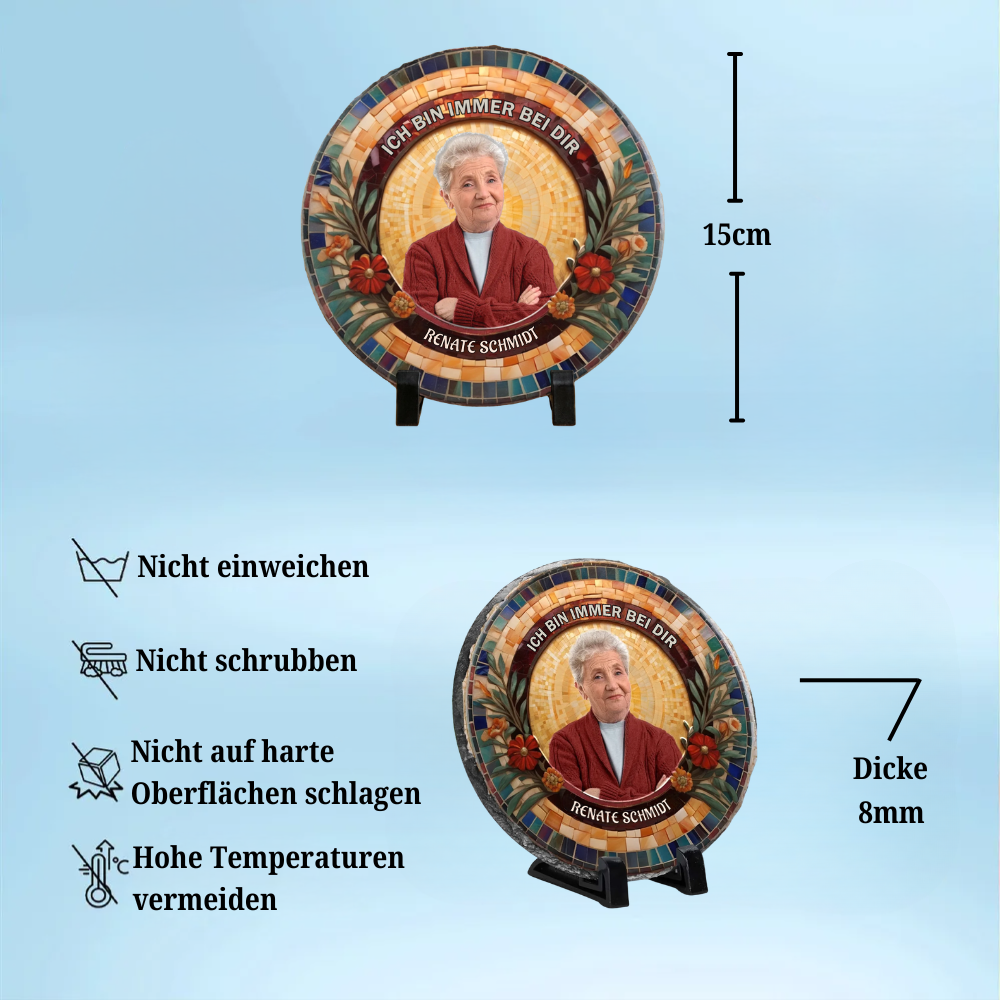 Personalisierte Schieferplatte mit Foto und Name Trauergeschenk Erinnerungsgeschenk