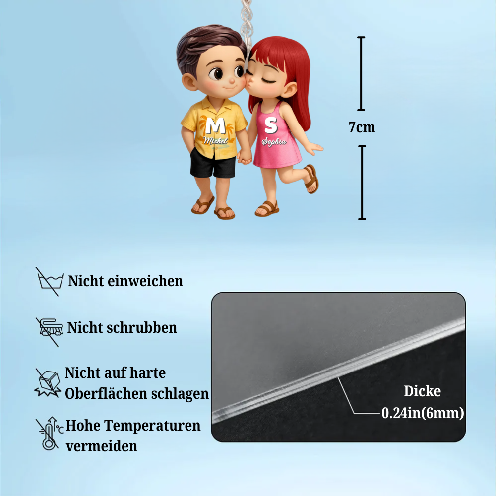 Sommer Paare-Personalisierter Acryl-Schlüsselanhänger Geschenke für Verliebte