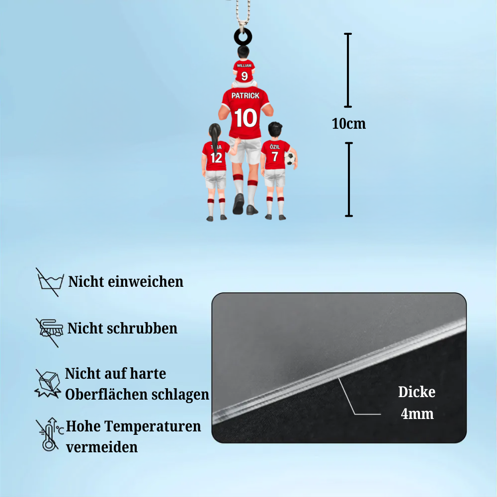 Papas Fußballmannschaft Anhänger Vater und Kinder