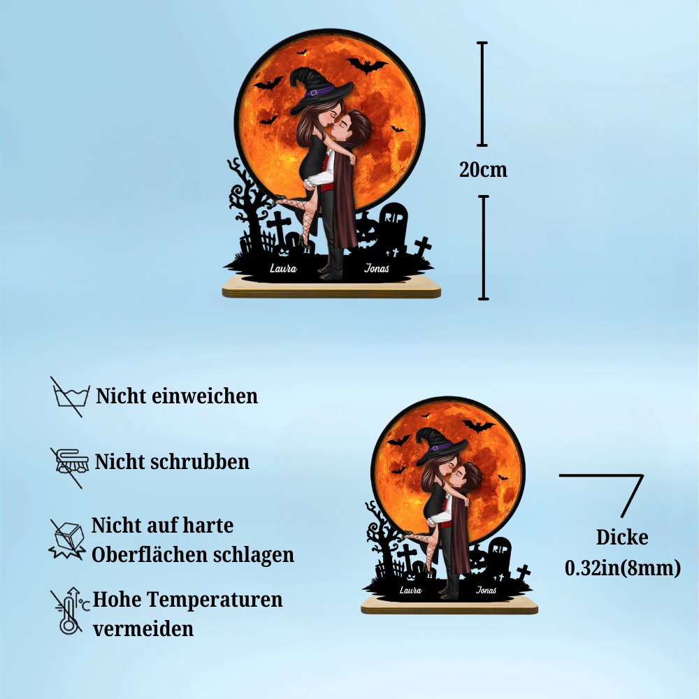 Halloween-Paar Personalisierte Holztafel mit Namen