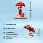 Paar und Rosen-Regenschirm Personalisierter Holzaufsteller mit Figuren und Namen