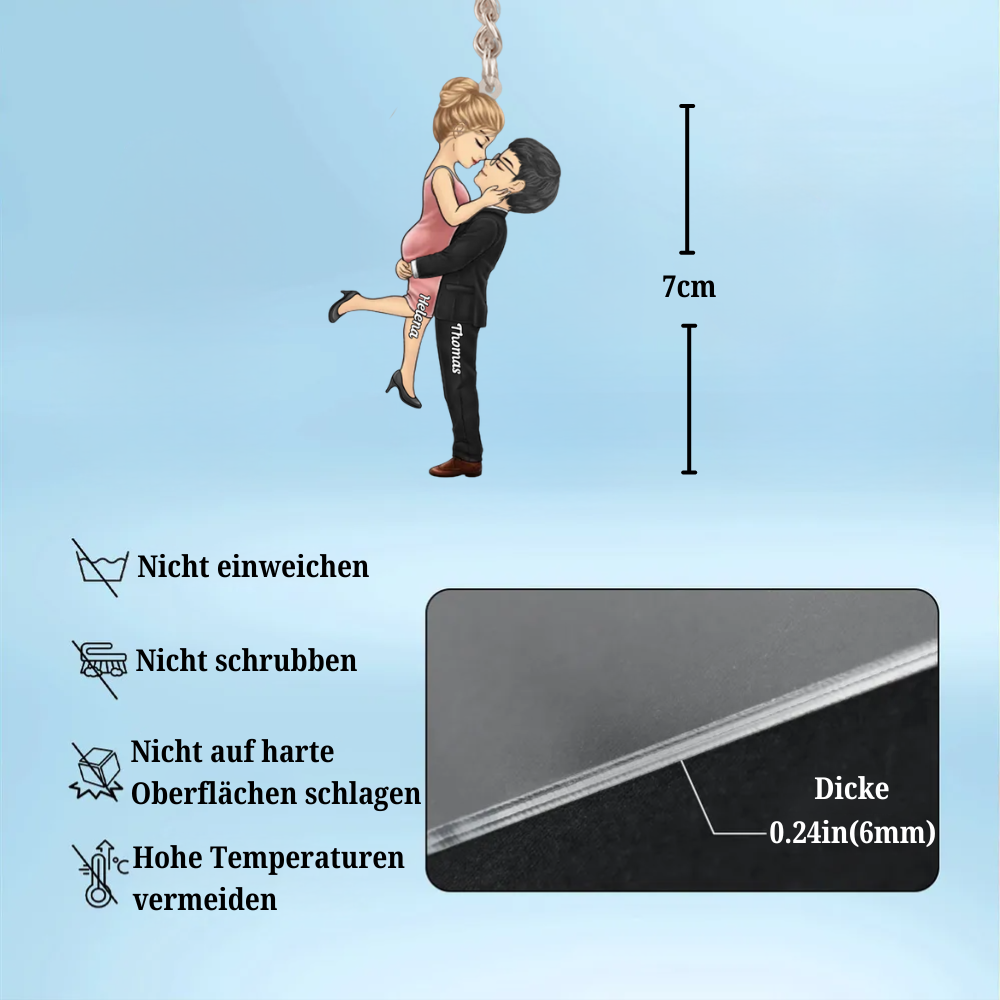 Personalisierter Acryl-Schlüsselanhänger für Liebespaar
