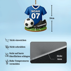 Fußball/Basketball und Trikot- Personalisierter Acrylanhänger mit Namen und Farbe