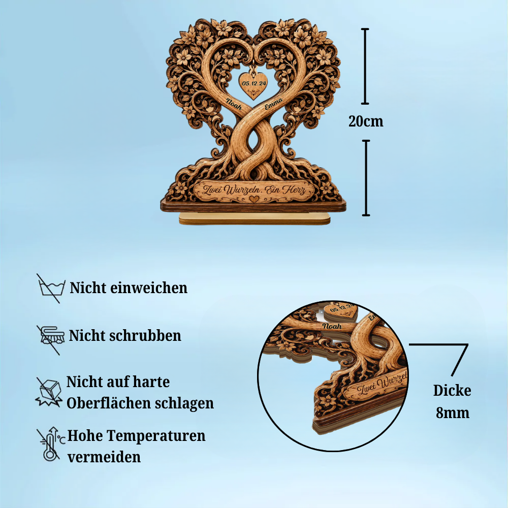 Personalisierter Holzaufsteller mit Datum Jahrestagsgeschenk