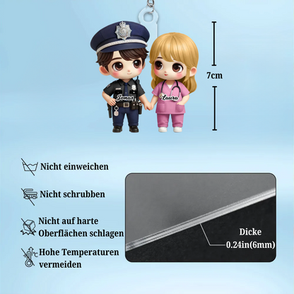 Pärchen in Berufskleidung Acryl-Schlüsselanhänger Geschenk für Paar