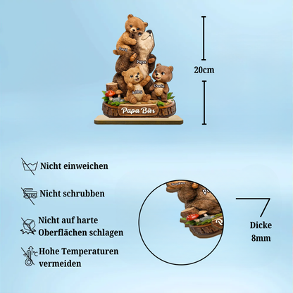 Papa Bär-Personalisierte Holztafel mit Bärenmotiv