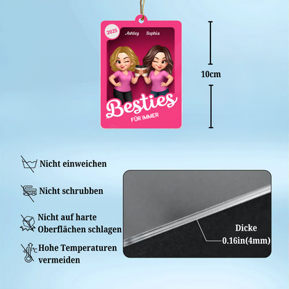 Christbaumanhänger mit 2-6 Frauen personalisiert Geschenk für Freundin und Schwester