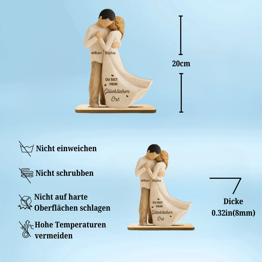 Tanzendes Paar- Personalisierter Holzaufsteller mit Namen und Text