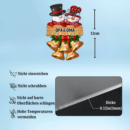 Personalisierte Acryl-Kühlschrankmagneten mit Schneema-Motiv Geschenk für Opa und Oma