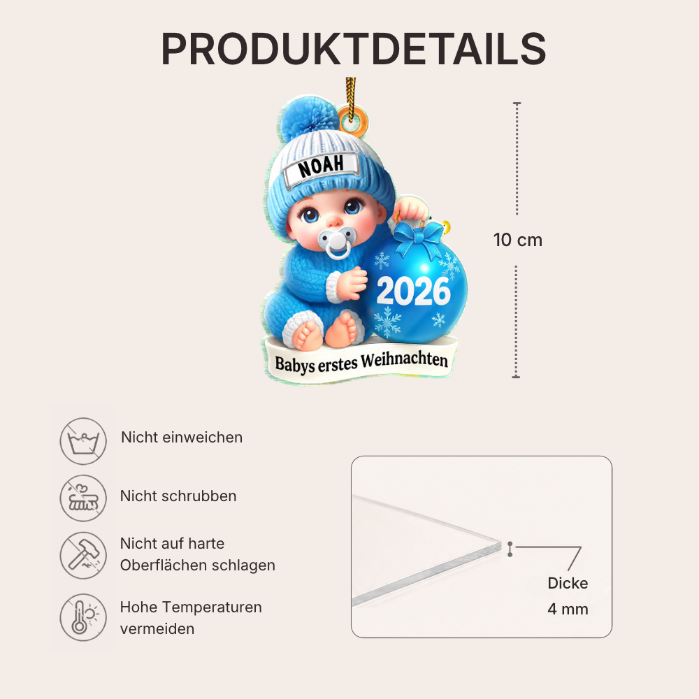 2025 Babys Erstes Weihnachten Personalisierter Acrylanhänger Christbaumschmuck