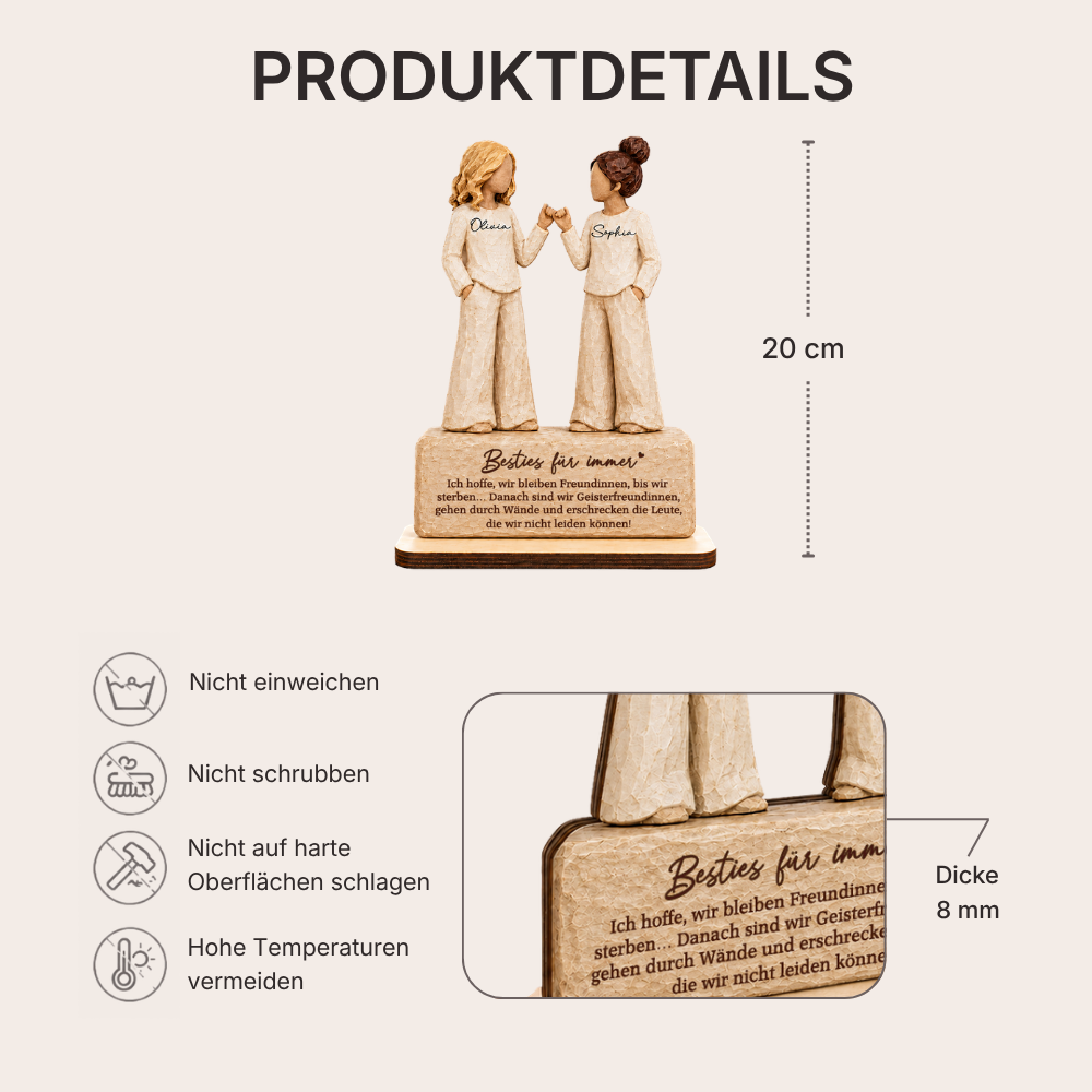 Personalisierter Holzaufsteller mit Namen & Spruch – für beste Freundinnen & Schwestern