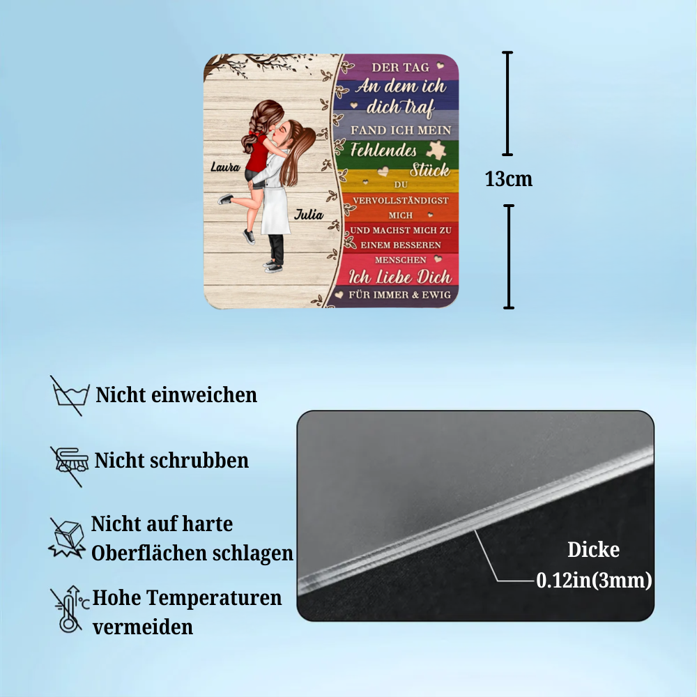 Regenbogen-Personalisierte Acryl-Magneten für Paare