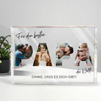 Für den besten Papa der Welt-Acrylblock mit Fotos und Text Geschenk für Vater