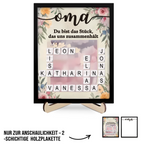 Kreuzworträtsel Personalisierte Holzplakette Geschenk für Familie