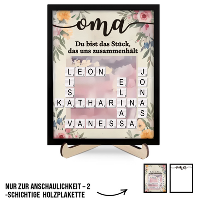 Kreuzworträtsel Personalisierte Holzplakette Geschenk für Familie