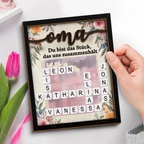 Kreuzworträtsel Personalisierte Holzplakette Geschenk für Familie