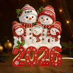 Personalisierte LED-Lichtbox für die Familie – Weihnachtsmotiv 2026 mit Namen