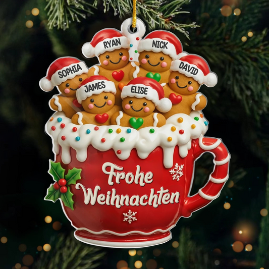 Lebkuchenmann Acryl-Weihnachtsanhänger mit Namen und Text