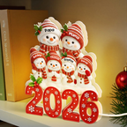 Personalisierte LED-Lichtbox für die Familie – Weihnachtsmotiv 2026 mit Namen