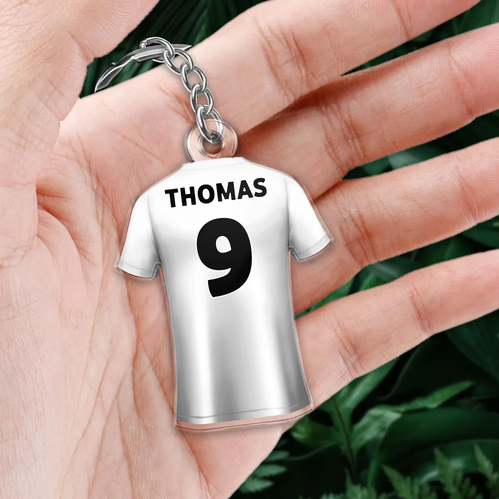 Trikot Acryl Schlüsselanhänger mit Nummer und Name