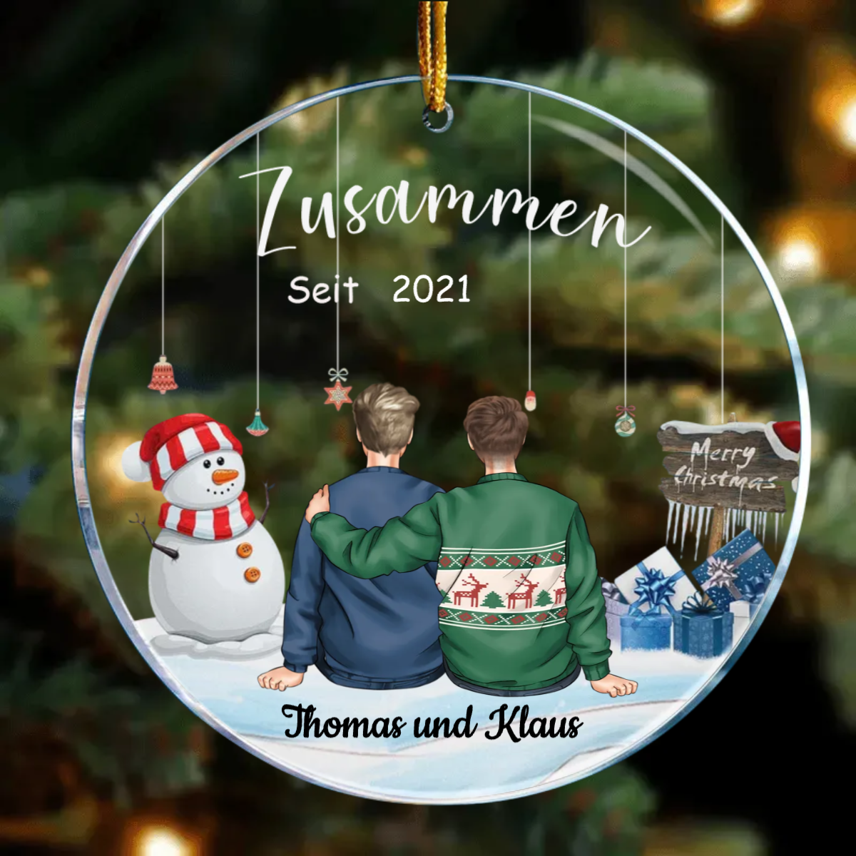 Unsere Erstes Weihnachten Zusammen Christbaumschmuck-für Liebespaar