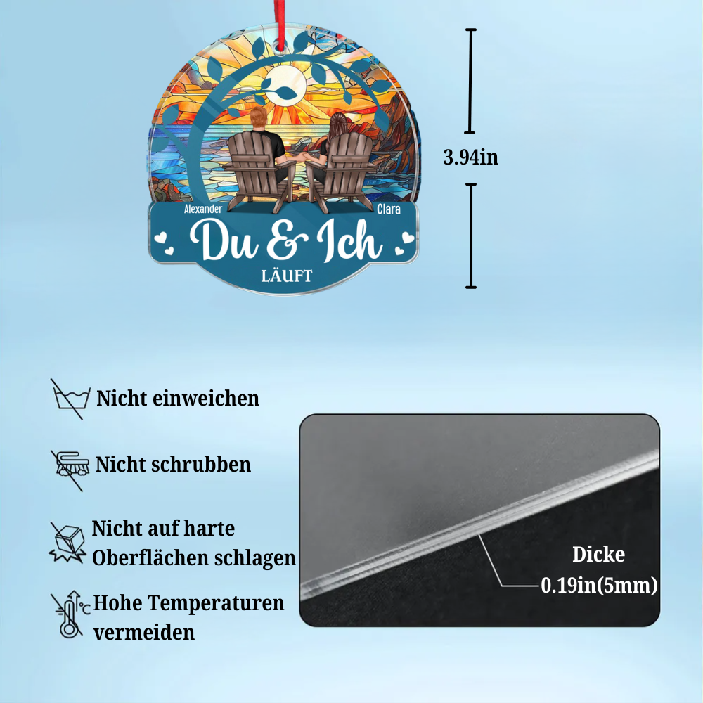 Sitzendes Paar-Personalisiertes Acryl Ornament Weihnachtsanhänger