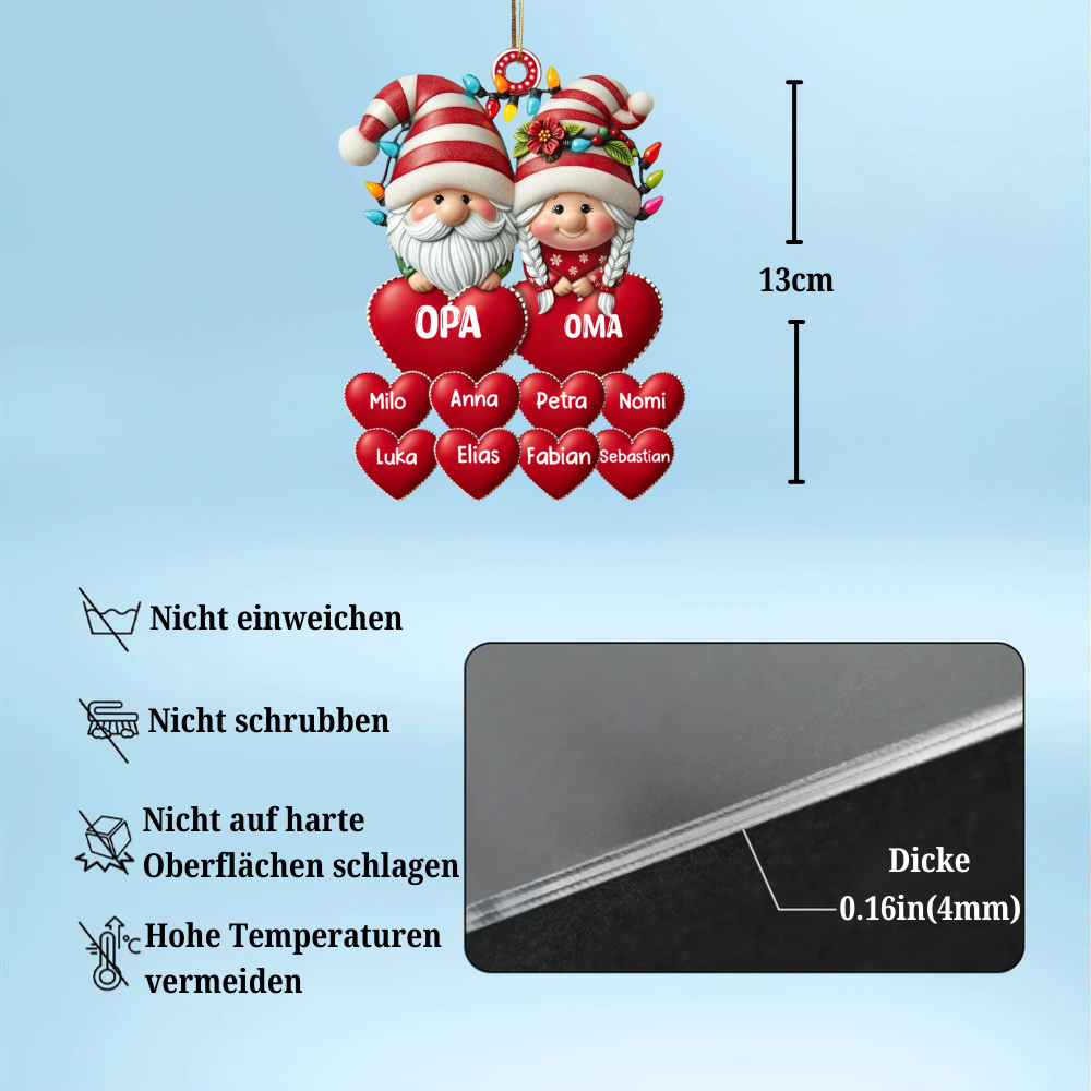 Personalisierter Weihnachtsanhänger – Weihnachts-Gnome