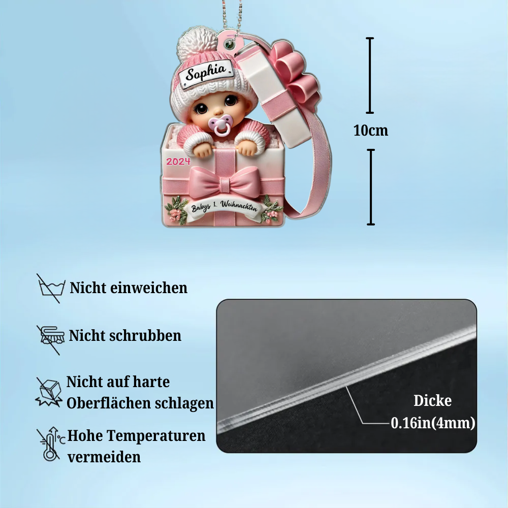 Personalisierte 2D Flach Acryl Ornament - Baby Geschenk