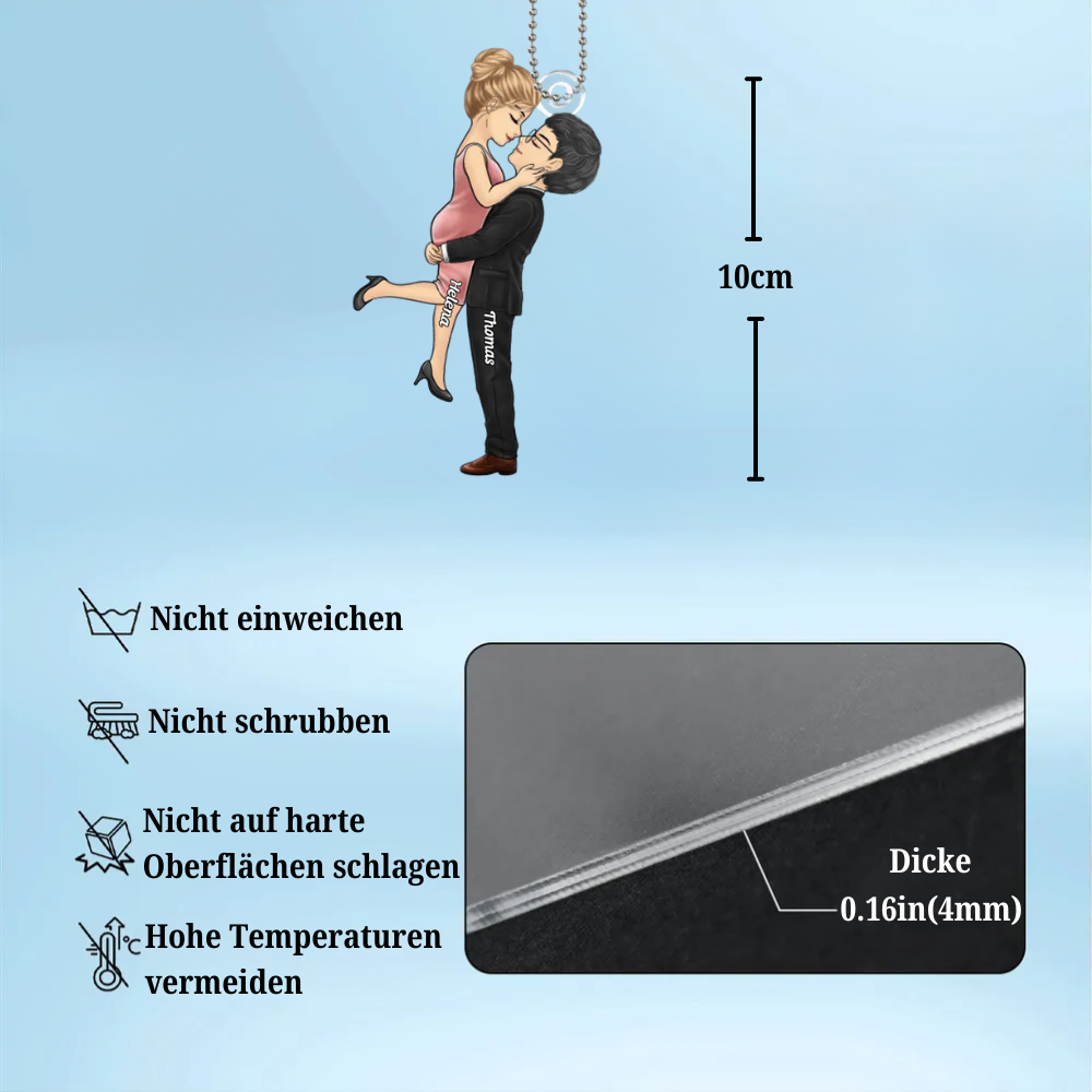 Personalisierter Autoanhänger  für Liebespaar