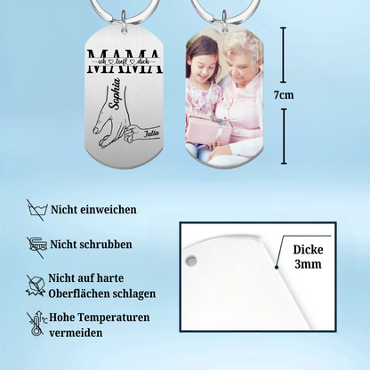 Edelstahl-Schlüsselanhänger mit Foto für Mama, Papa, Oma und Opa