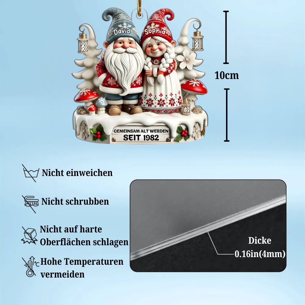 Personalisiertes Acryl-Weihnachtsornament– Wichtel-Paar