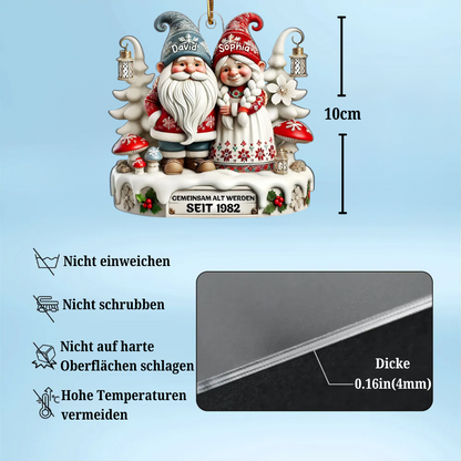 Personalisiertes Acryl-Weihnachtsornament– Wichtel-Paar