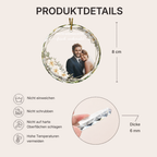 Personalisierter Glas-Weihnachtsanhänger mit Foto – Erstes Weihnachten als Ehepaar