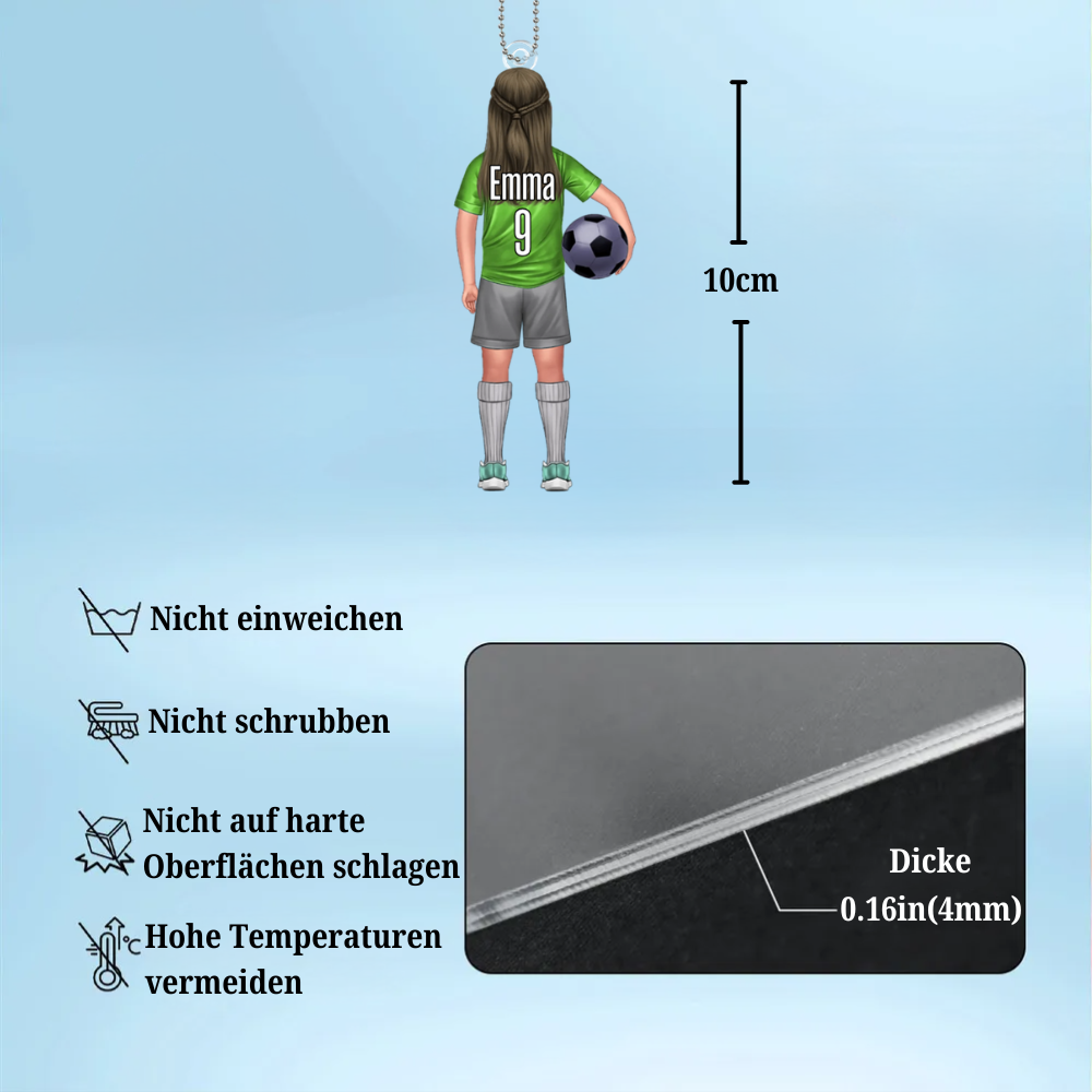 Fußballkind-Personalisierter Autoanhänger für Sohn und Tochter