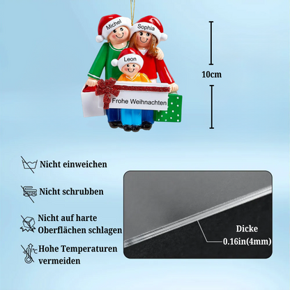 Weihnachtsschmuck Familie mit Geschenke mit Geschenke 3-5 Namen