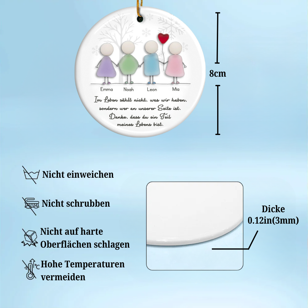 Personalisiertes Dankeschöngeschenk Keramik-Ornament mit Namen im Sea-Glass-Stil Christbaumschmuck für Freunde