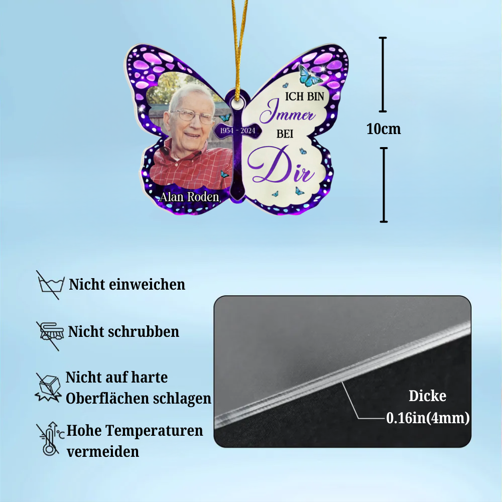 Schmetterling Anhänger mit Foto Trauergeschenk