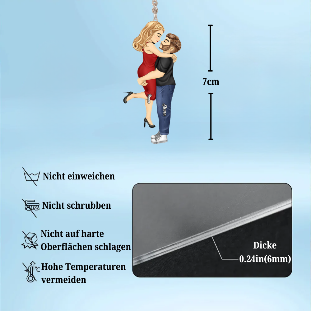 Kuss und Umarmung Paar Acryl Schlüsselanhänger
