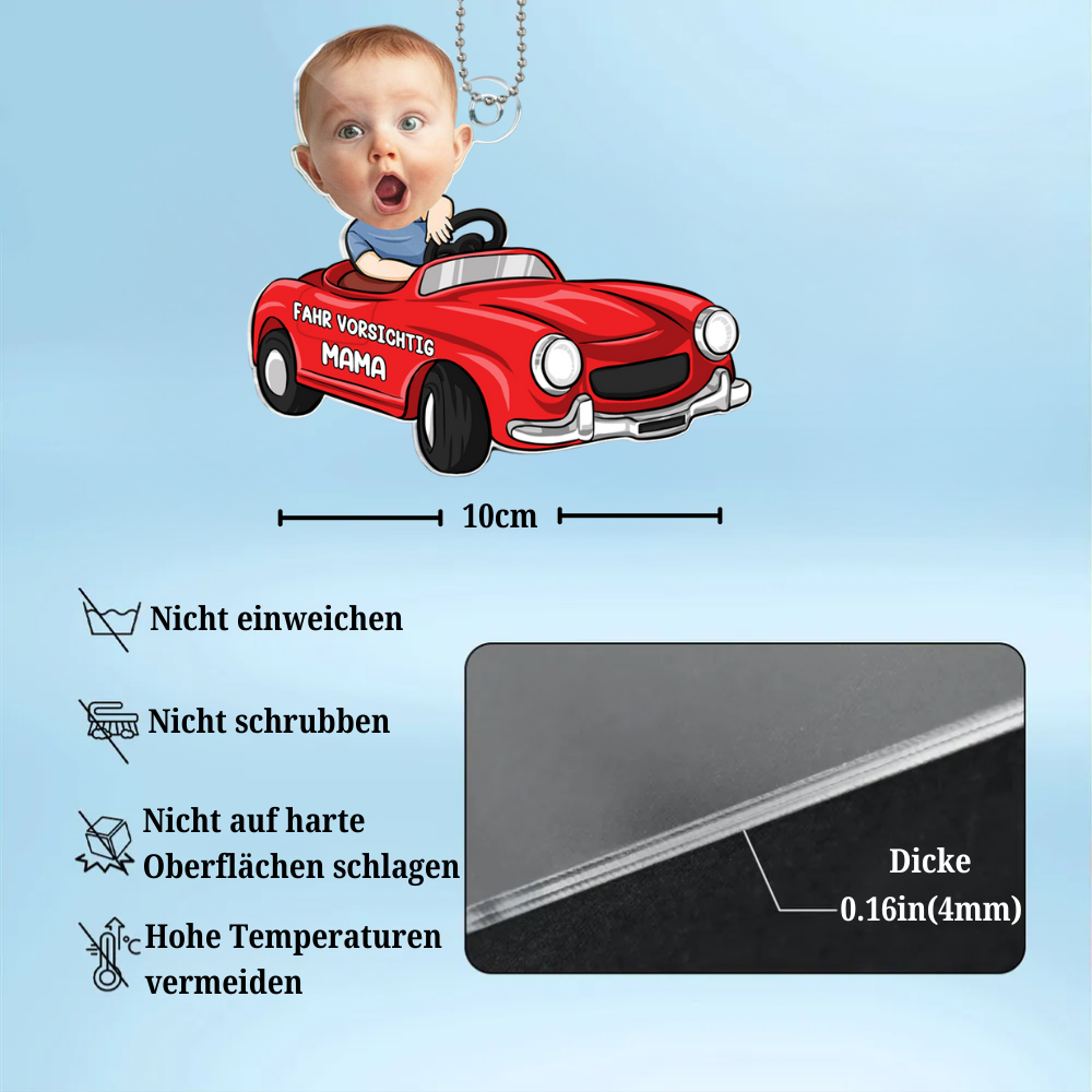 Fahr Vorsichtig Acryl-Foto-Ornament Geschenk für Papa und Mama