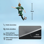 Fußballkind-Personalisierter Autoanhänger aus Acryl Geschenk für Junge