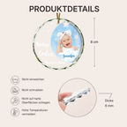 Personalisierter Glas-Weihnachtsanhänger mit Foto - Babys erstes Weihnachten