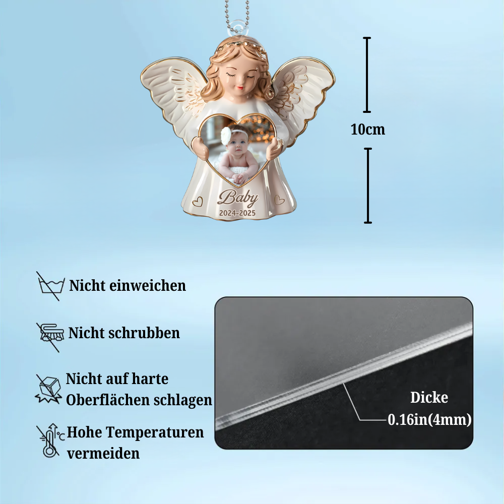 Engel-Personalisierter Anhänger mit Foto zur Trauer