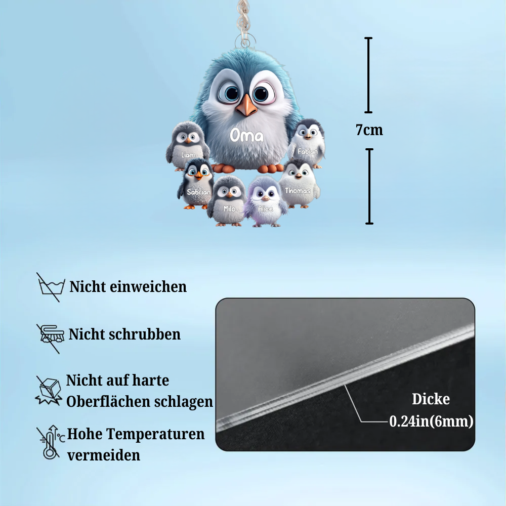 Pinguine-Acryl Schlüsselanhänger für Mutter und Großmutter