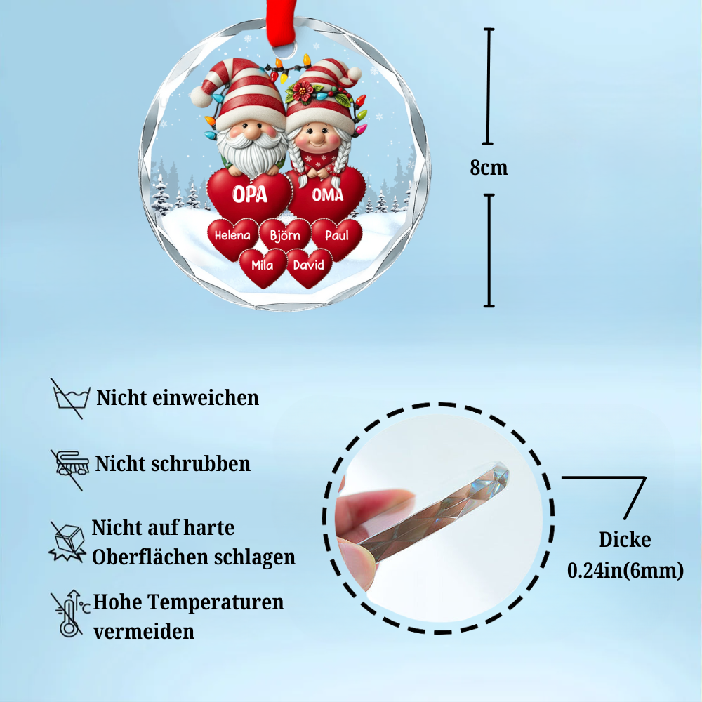 Glas Christbaumschmuck Gnome-Paare und die Kinder