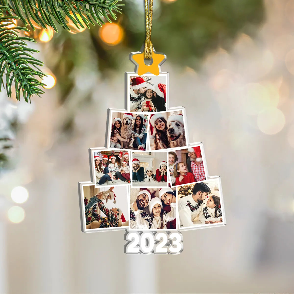 2023 Christbaumschmuck mit 9 Fotos Acrylschmuck