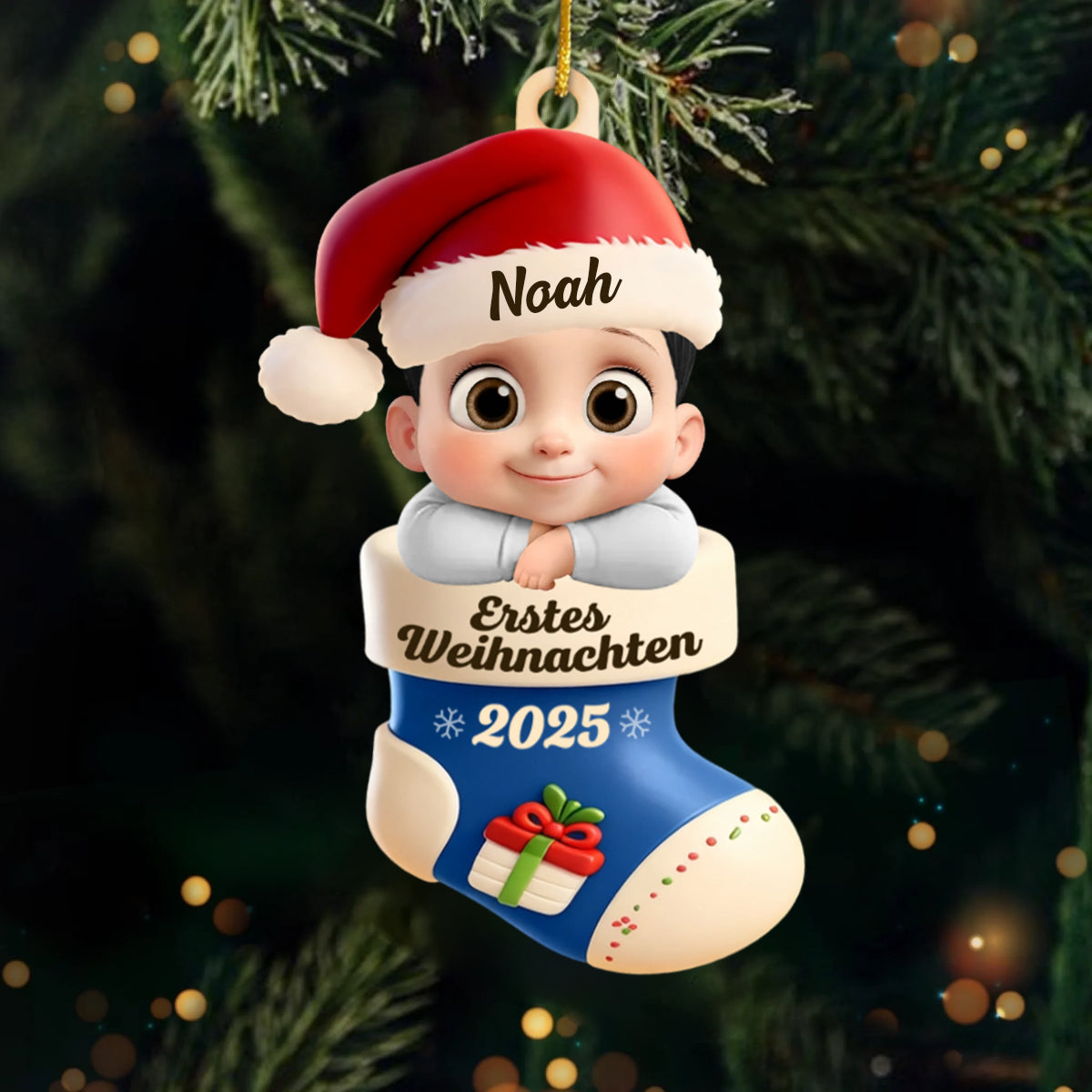 Erstes Weihnachten 2025 - Acrylanhänger Weihnachtsanhänger mit Baby