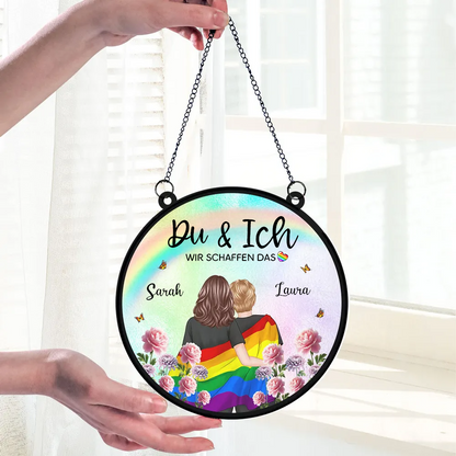 Regenbogen Paae-Personaliserter Sonnenfänger Geschenk für Paare LGBT