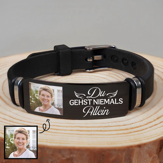 Ich gehe nicht allein-Personalisiertes Armband mit Foto